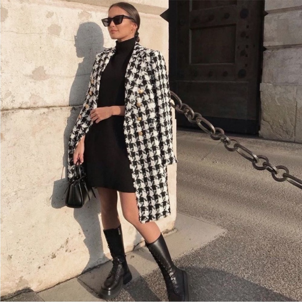 Zara houndstooth coat